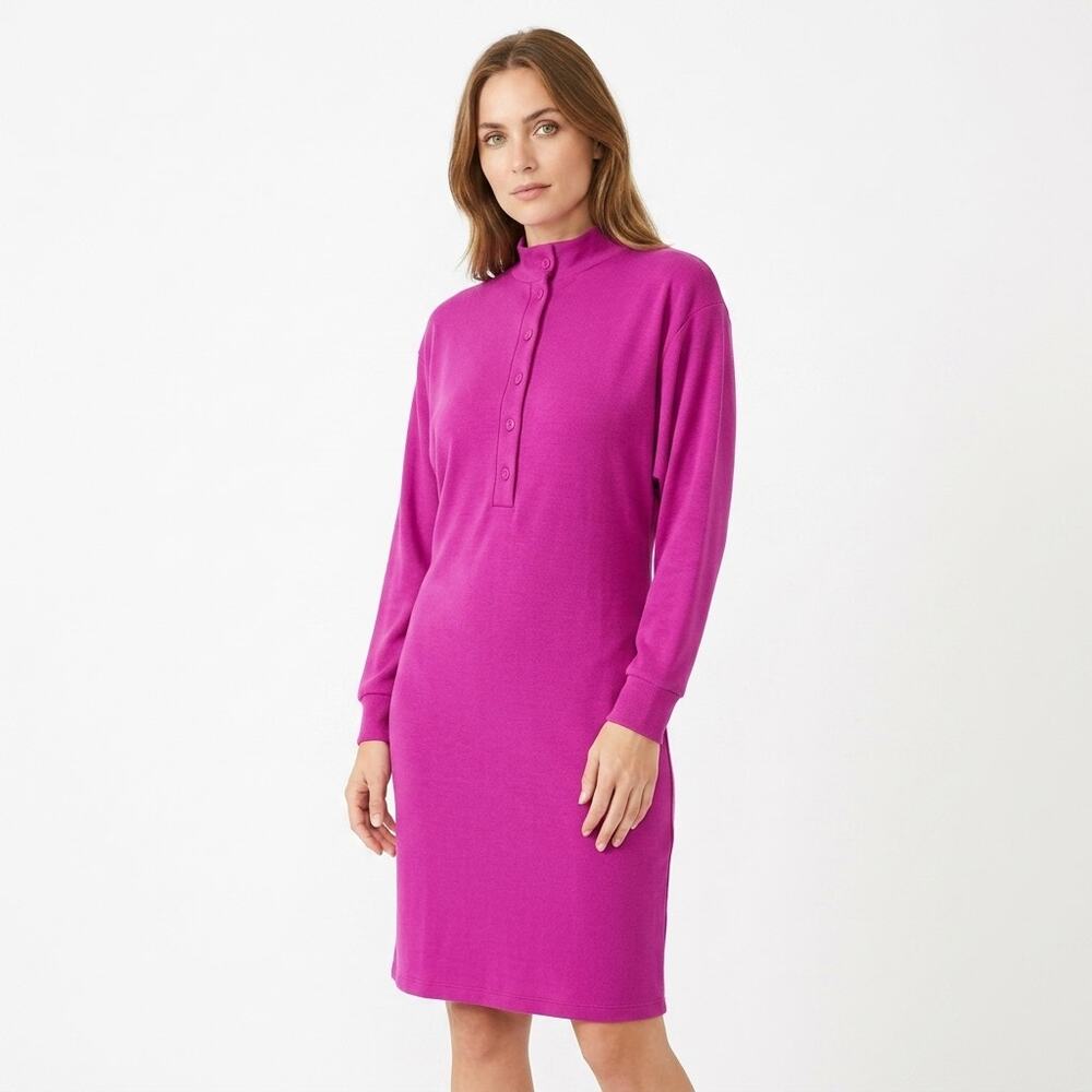 Fads Polyester Blend Pink Knee Length Stretch Dress Women Size M